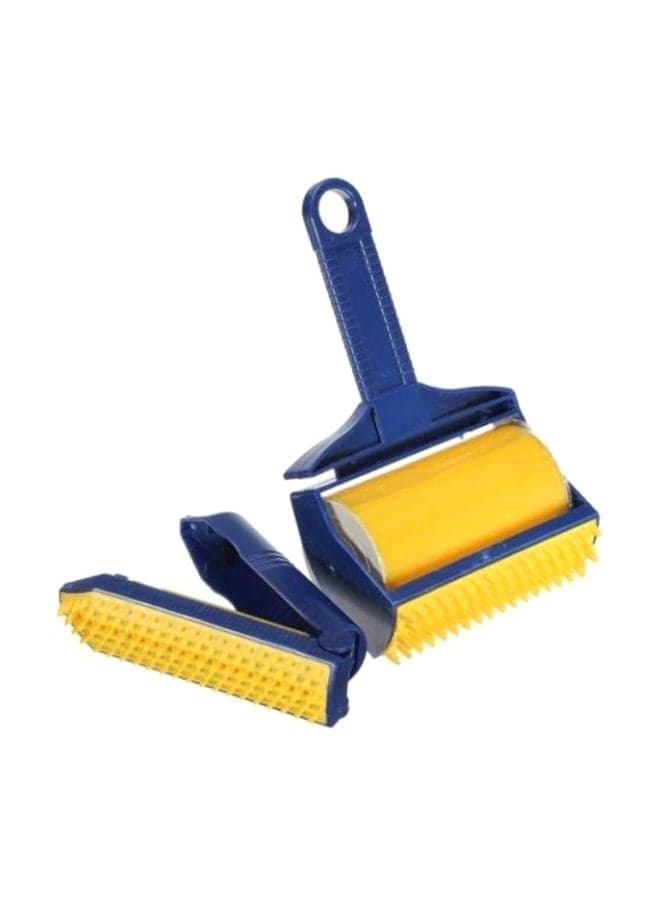 Reusable Sticky Picker Cleaner Lint Roller Pet Hair Remover Brush Set Blue/Yellow