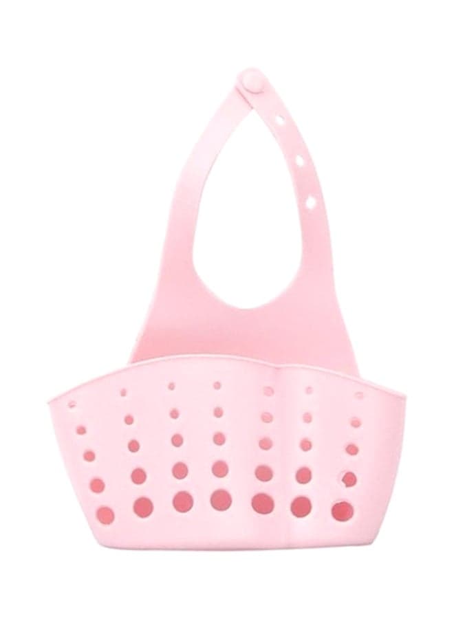 Adjustable Snap Sink Rack Hanging Holder Pink 15x5x21cm