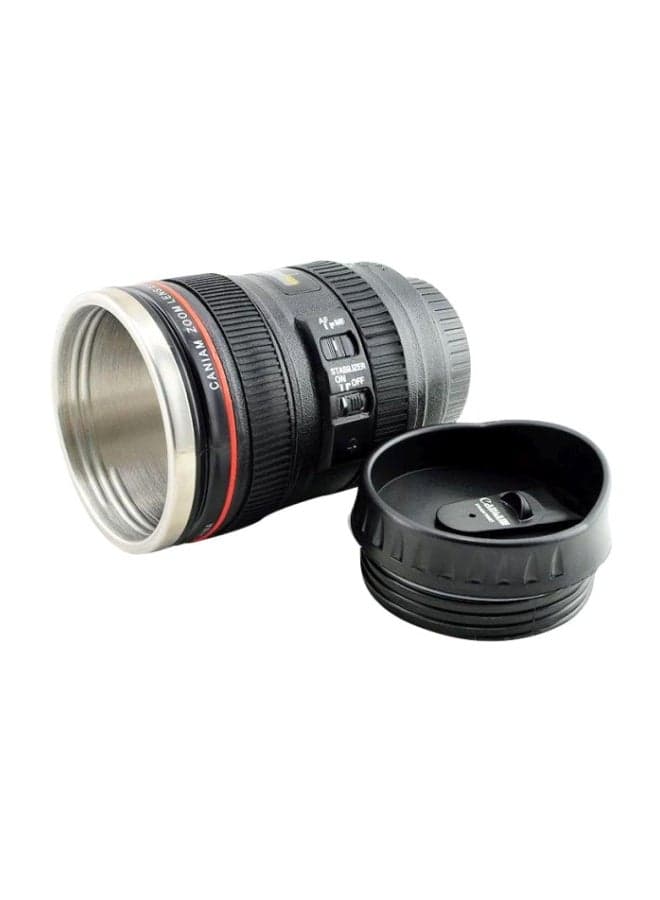 24-105 Camera Lens Shaped Thermal Mug Black Standard