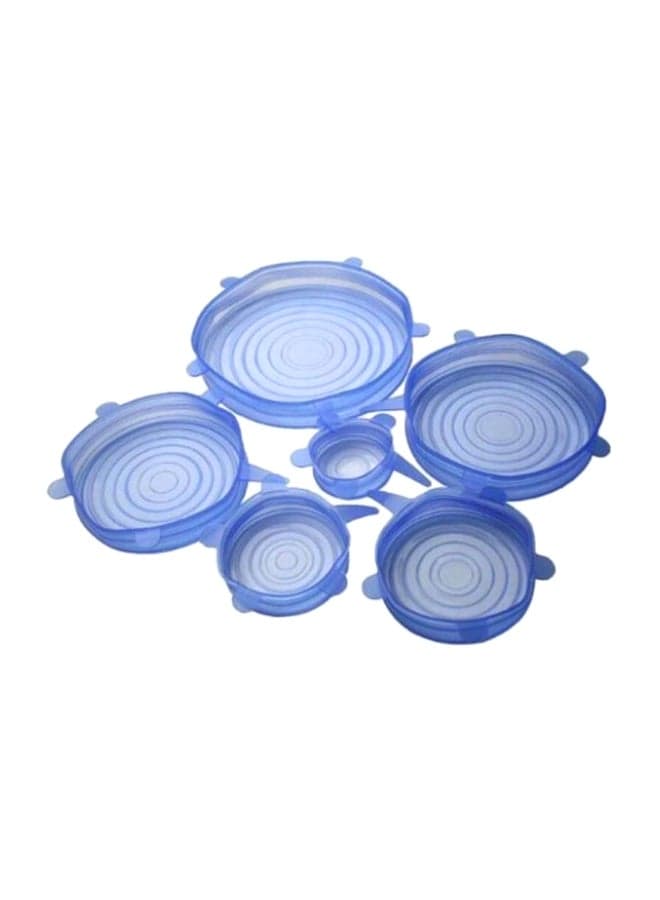 6-Piece Silicone Stretch Lid Set Blue