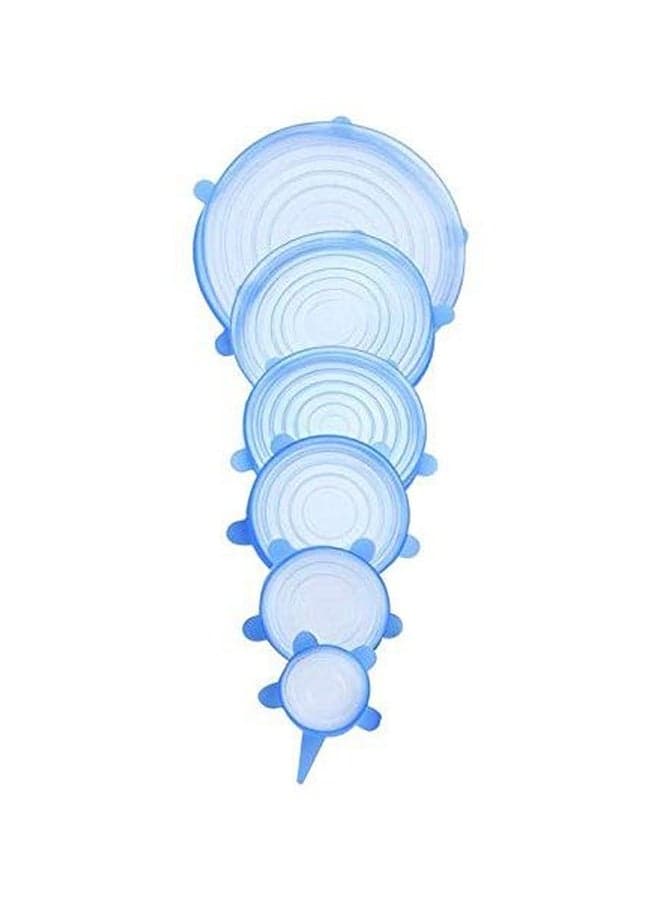 6-Piece Silicone Stretch Lid Set Blue