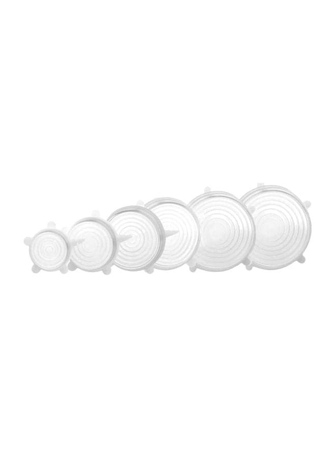 6-Piece Silicone Stretch Lid Set Clear