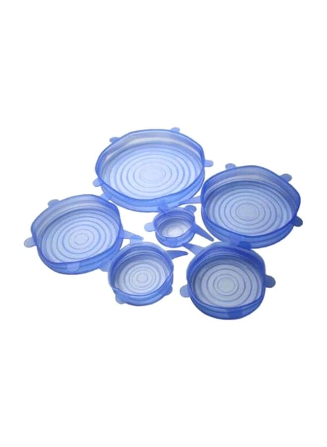 6-Piece Silicone Stretch Lid Set Blue