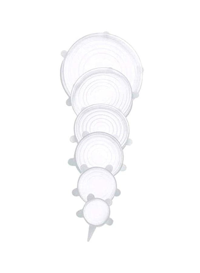 6-Piece Silicone Stretch Lid Set Clear