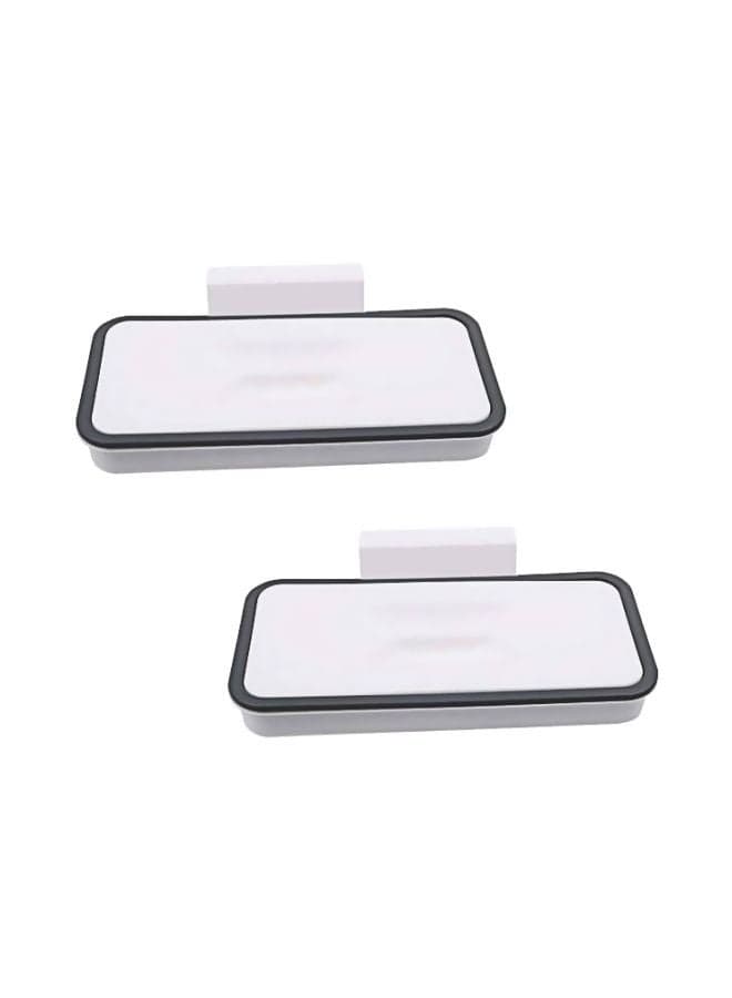 2-Piece Plastic Garbage Bag Holder Set White/Grey 23.5 × 3 × 10.2cm
