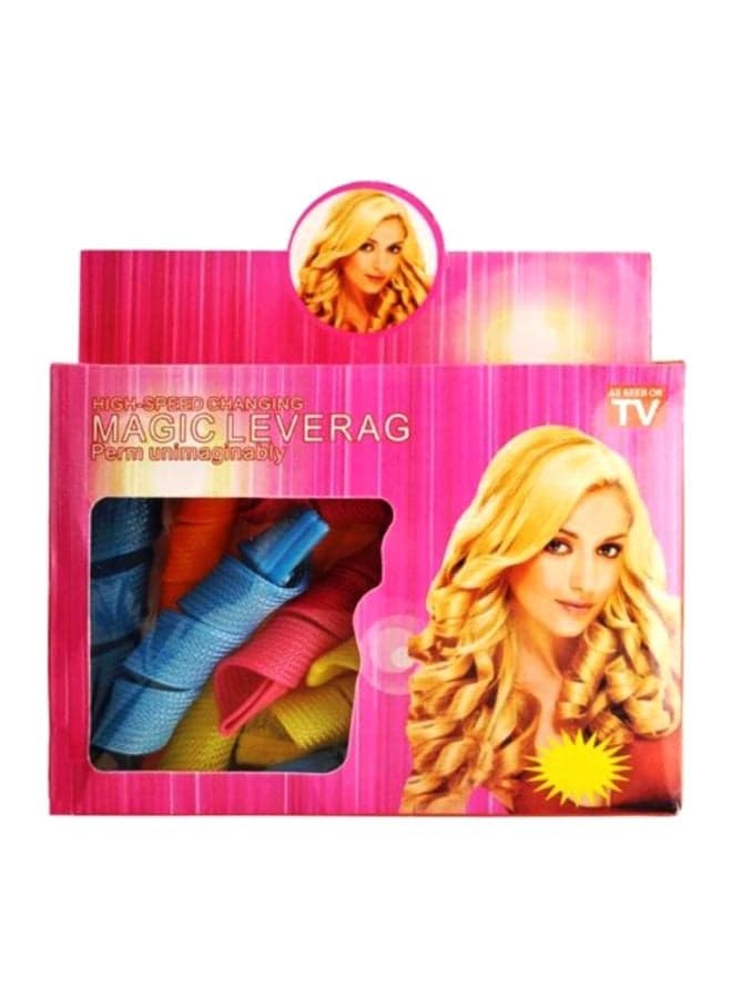 Magic Leverage Hair Curlers Set Pink/Green/Blue