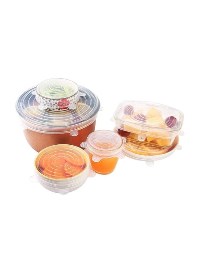 6-Piece Reusable Vacuum Lid Set Clear