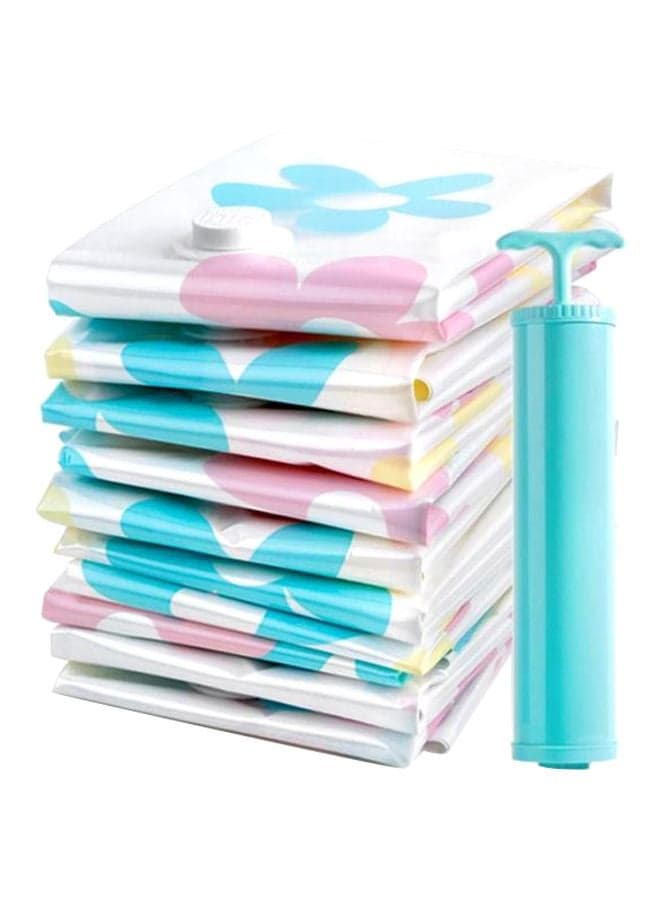 11-Piece Storage Vacuum Bag Set White/Blue/Yellow