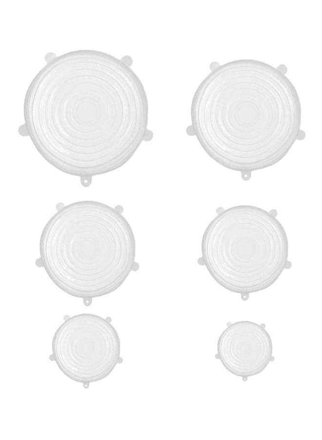 6-Piece Silicone Containers Lid White