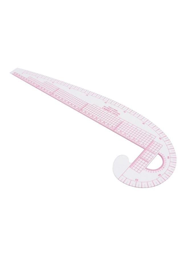 French Curve Metric Ruler White/Pink