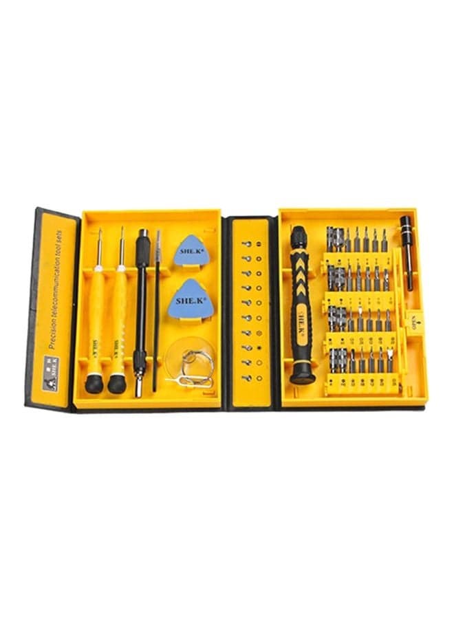 38-Piece Multi-Function Repair Screwdriver Set Black/Yellow/Silver