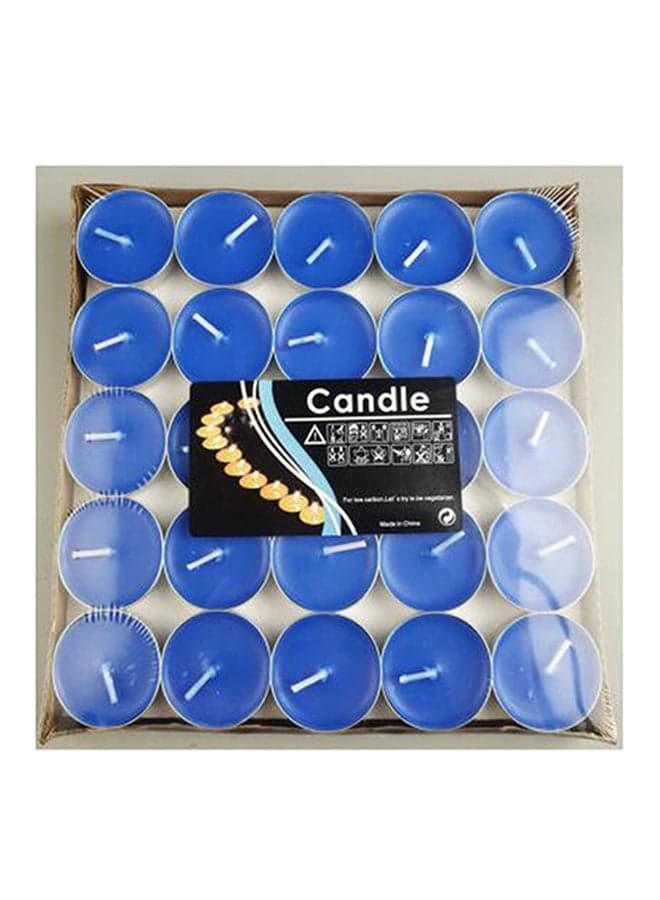 50-Piece Unscented Tealight Candles Set Blue 20x8x20cm