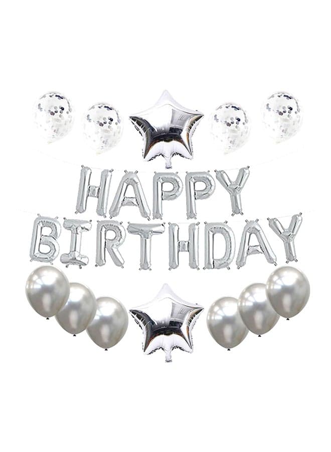 25-Piece Happy Birthday Party Balloons Set 25 x 3 x 15cm