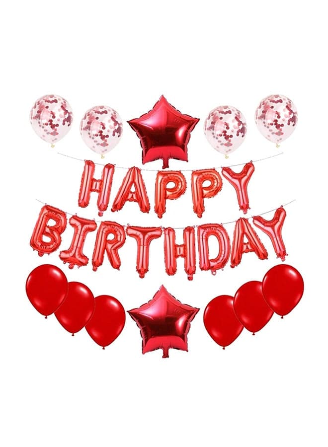 25-Piece Happy Birthday Party Balloons Set 25×3×15cm