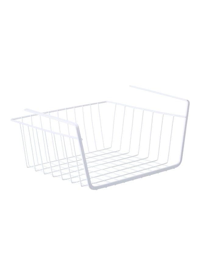 Metal Wire Under Shelf Hanging Storage Basket White