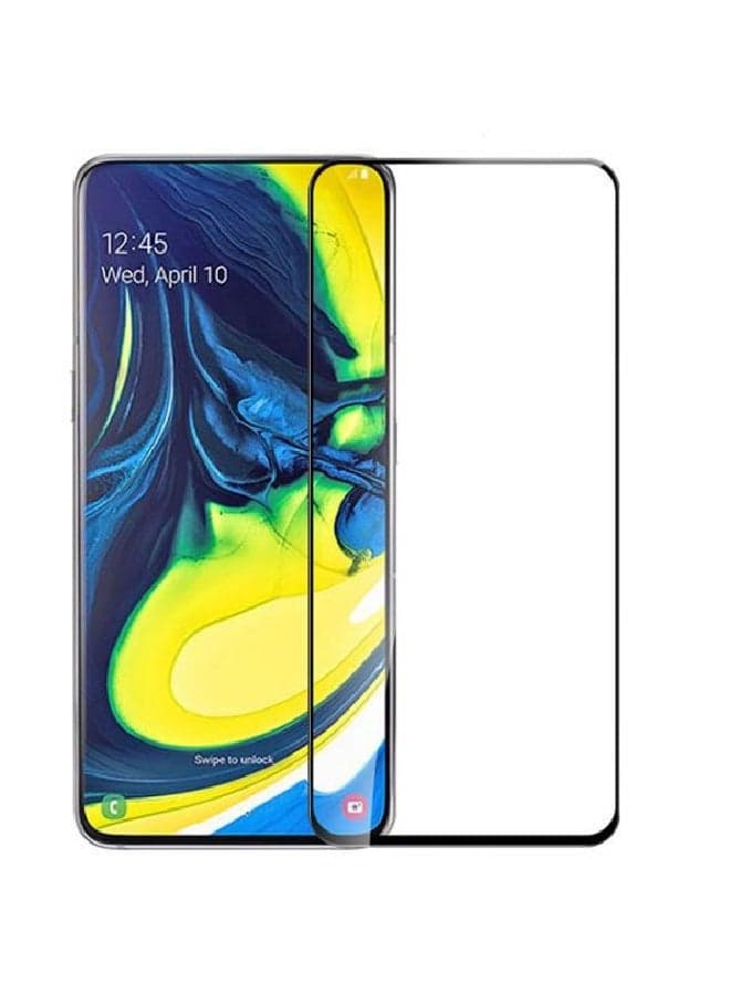 5D Curved Tempered Glass Protector For Samsung Galaxy A80 Black/Clear