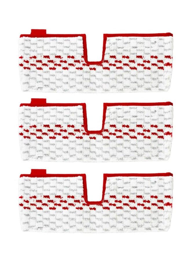 Pack Of 3 Replacement Mopping Cloth For Robot Vacuum Cleaner Red/White