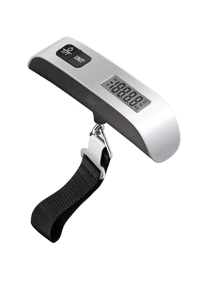 Digital Hanging Luggage Scale Silver/Black 50kg