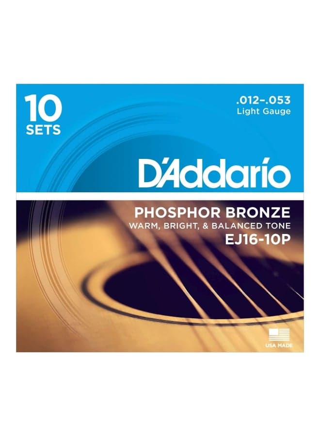 Set Of 10 Phosphor Bronze Guitar String