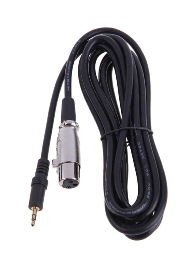 XLR 3 Pin Female To Right Angle Microphone Cable Black/Silver