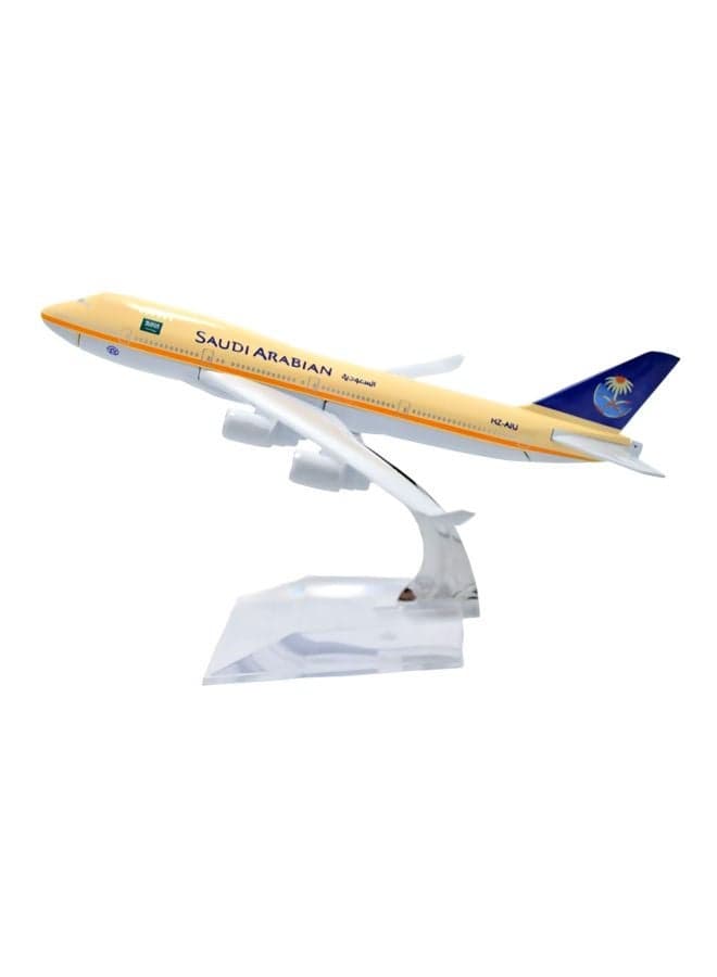 Saudi Arabian Airlines Boeing 747 Aircraft Model Yellow 16cm