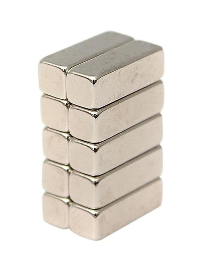10-Piece Neodymium Magnet Set Silver