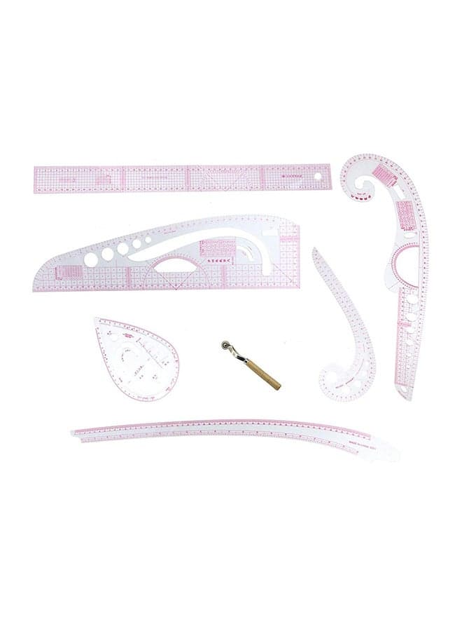 7-Piece Multi-Function Sewing Dress Ruler Set Multicolour