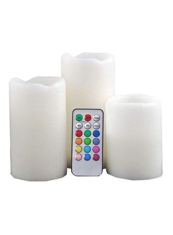 3-Piece Wireless LED Flameless Candle Set White