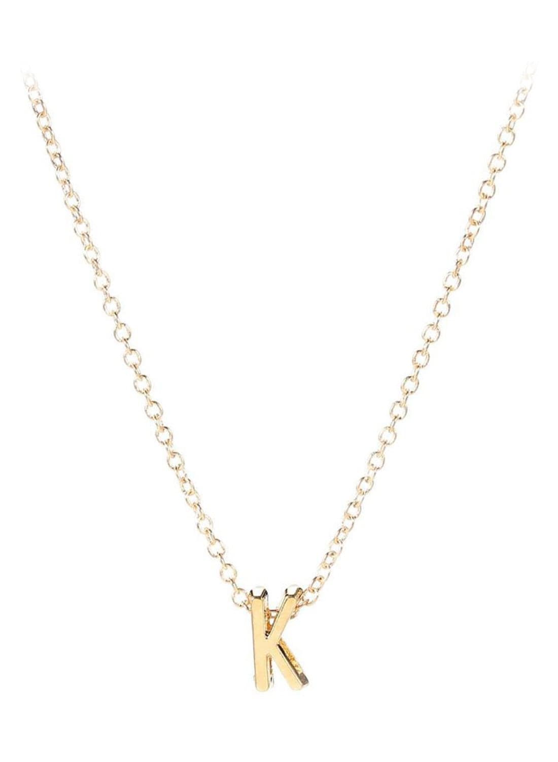 Gold Plating K Letter Pendant Necklace