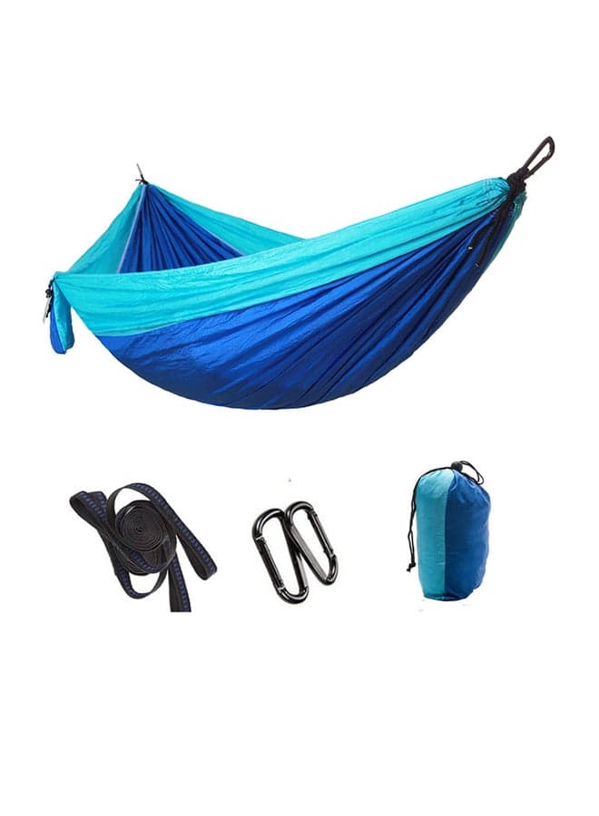 Ultra-Light Parachute Cloth Double Swing Hammock With Mosquito Net Blue