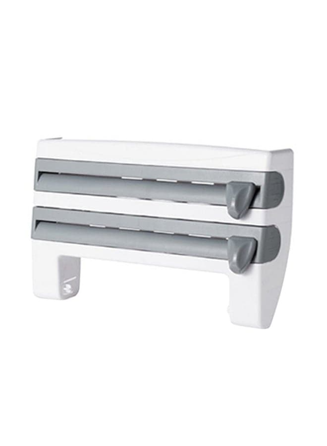 Aluminum Foil Cutting Storage Rack White/Grey 39 x 10 x 24cm