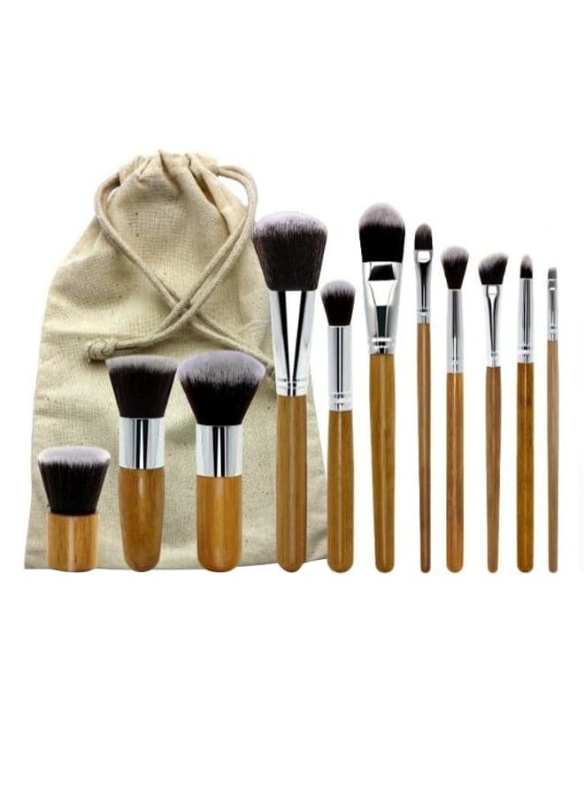 11-Piece Professional Makeup Brush Set With Case Multicolour
