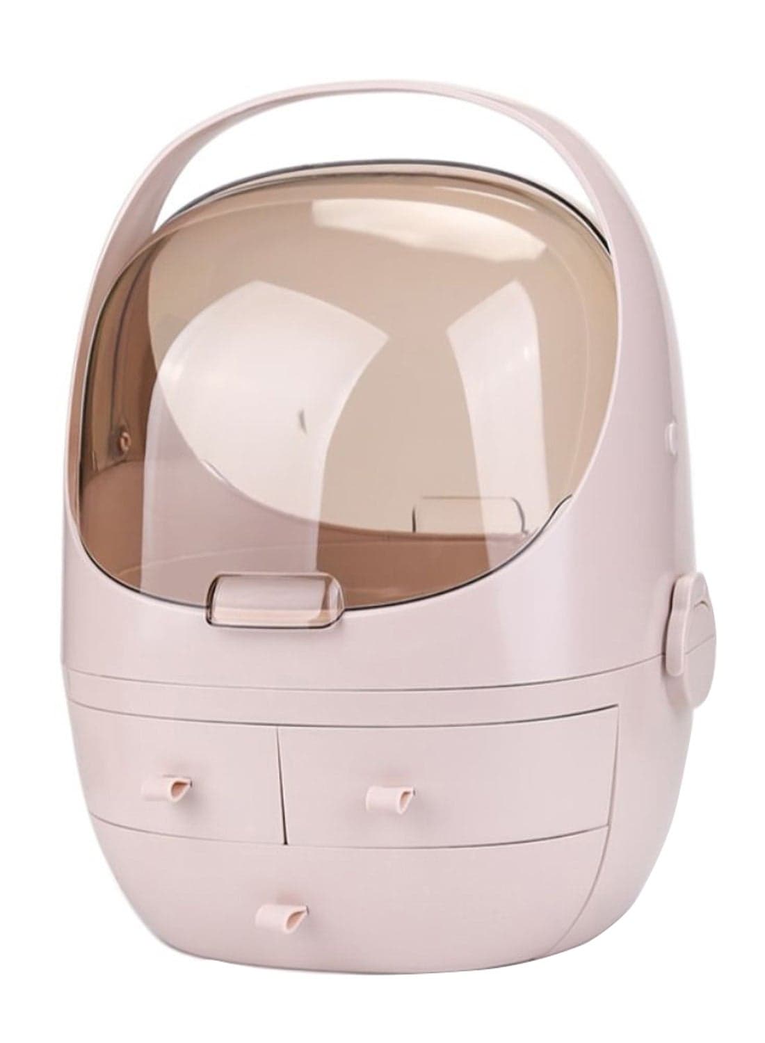 Multi-Function Cosmetic Storage Box Peach/Clear