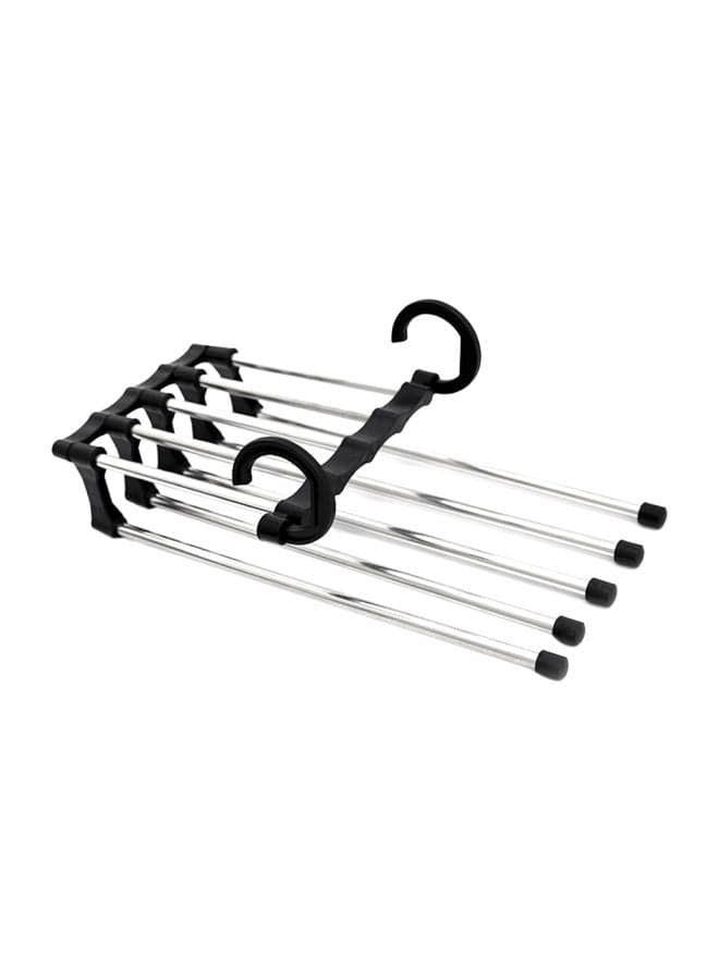Multifunctional Retractable Clothes Hanger Silver/Black 36centimeter