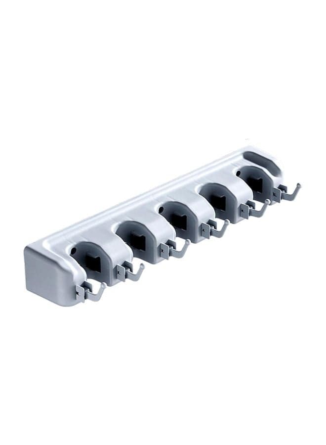 Wall Mounted Mop And Broom Holder Grey 40.5x7x9cm