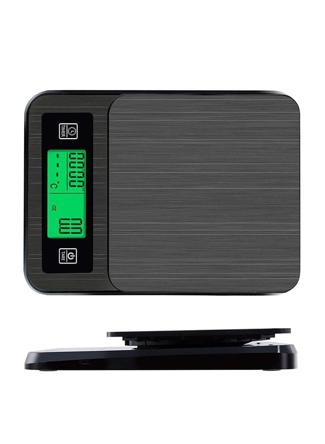 Electronic Timer Scale Thermometer With Digital LCD Display Black 200x145x30ml