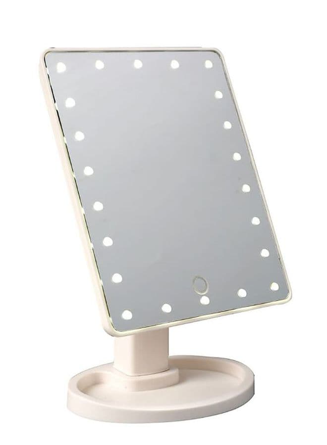 Touch Screen Led Desktop Makeup Mirror Beige