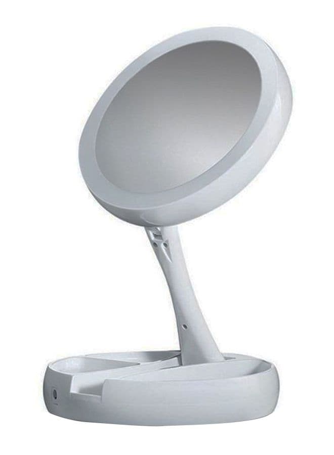 Two-Sided Folding Led Makeup Mirror White