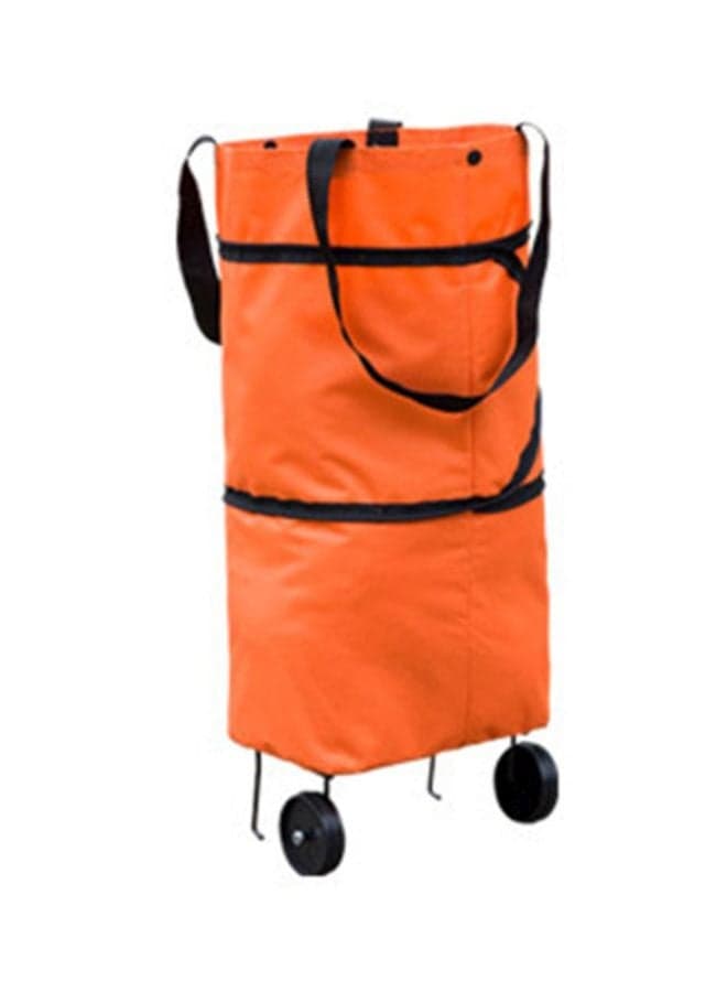 Foldable Shopping Trolley Bags Orange/Black 39x28x49cm
