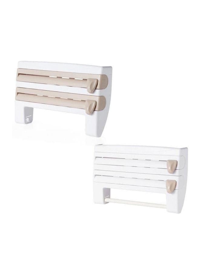 Multifunctional Storage Rack Khaki/White 39x10x24cm