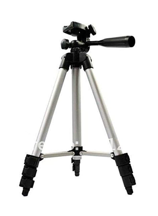 Portable Tripod Stand For DSLR Camera Silver/Black