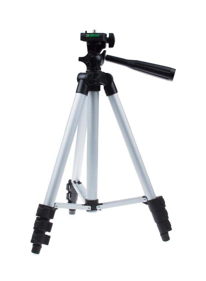 Portable Tripod Stand For DSLR Camera Silver/Black