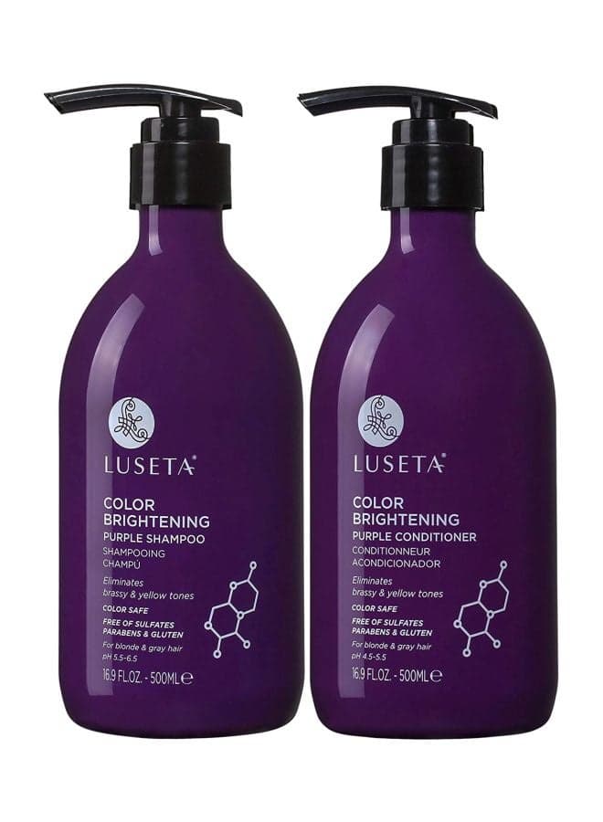 Pack Of 2 Color Brightening Purple Shampoo And Conditioner Set