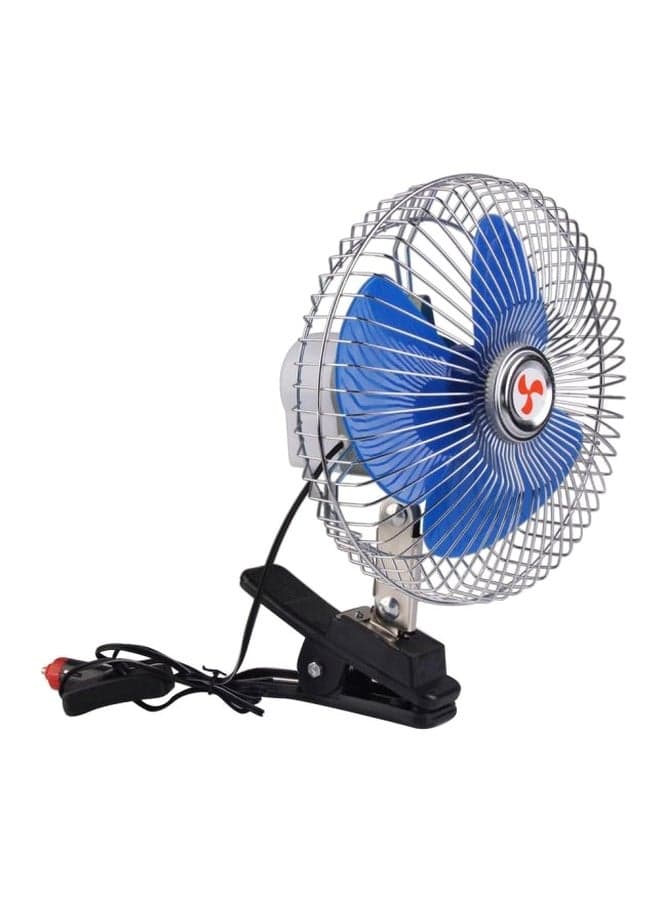 Portable Fan With Car Charger Silver/Blue/Black