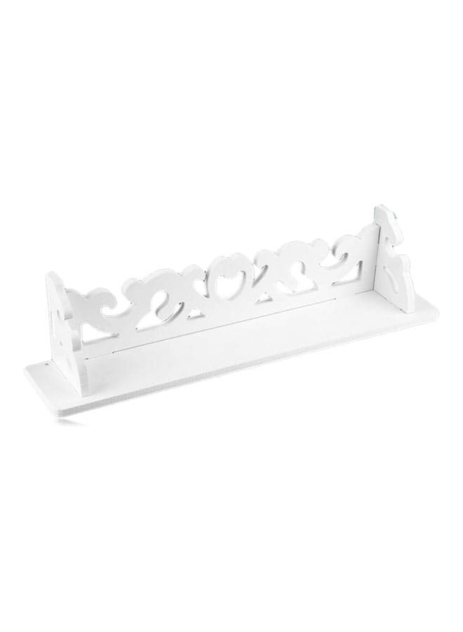 Wooden Carved Wall Shelf White 49x18x2.5cm