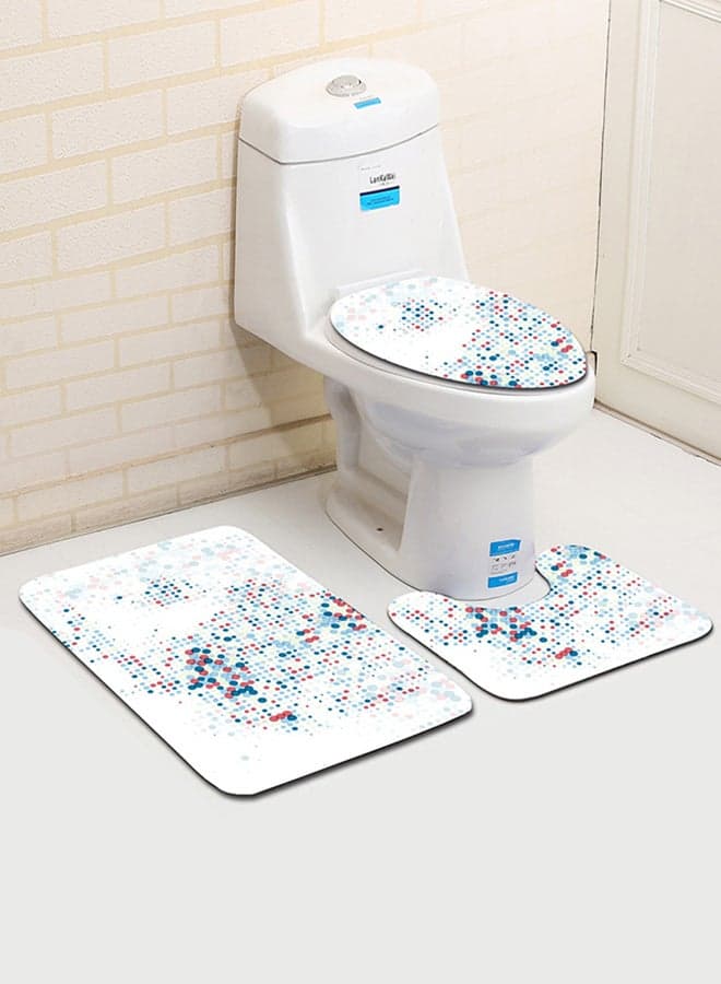 3-Piece Bathroom Toilet Anti-Slip Mat Set Multicolour One Size