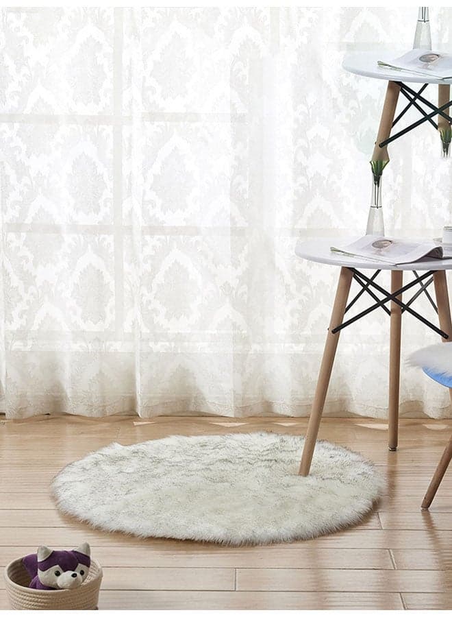 Soft Fluffy Home Rugs White 40cm