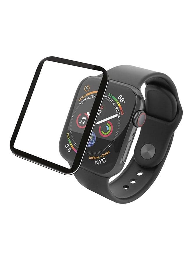 3D Curved Screen Protector Tempered Glass For Apple Watch Series Clear/Black