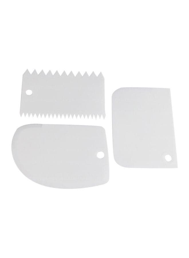 3-Piece Cake Scraper Set White 12x8centimeter