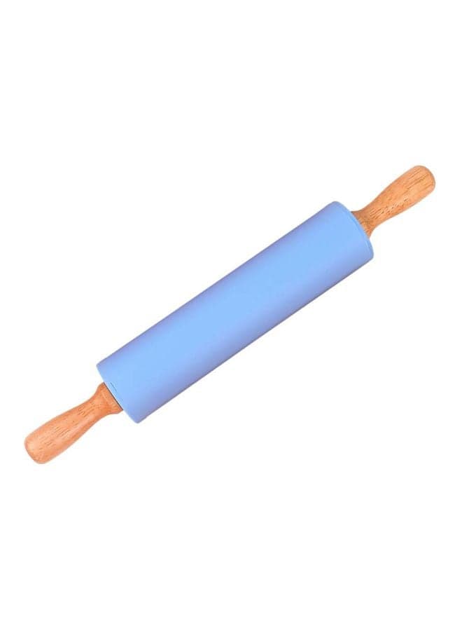 Rolling Pin With Handle Blue/Brown 30x4centimeter